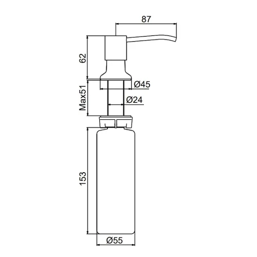Дозатор для моющего средства Frap F408-6 цвет Черный матовый