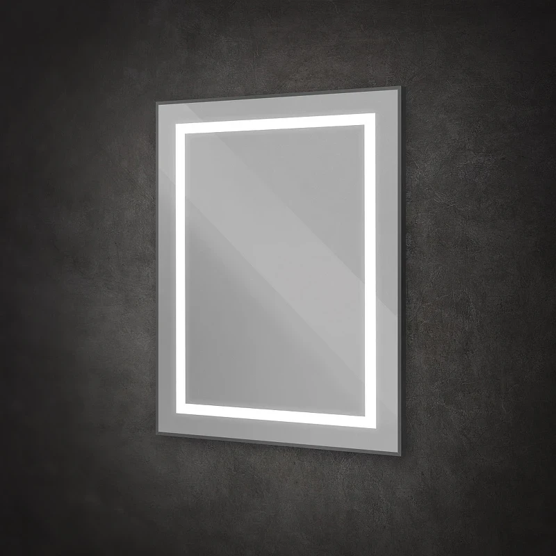 Зеркало BelBagno Kraft 70 SPC-KRAFT-700-800-SENS-NERO с подсветкой Черное с сенсорным выключателем стекло