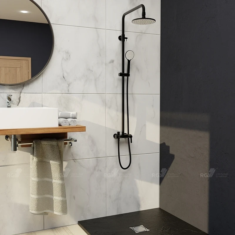 Душевая система RGW Shower Panels SP-31B 51140131-04 Черная матовая латунь на стену