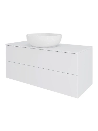 Тумба с раковиной Orange Отто 100 Ot-100TuMDF+B07-420W подвесная цвет Белый глянцевый