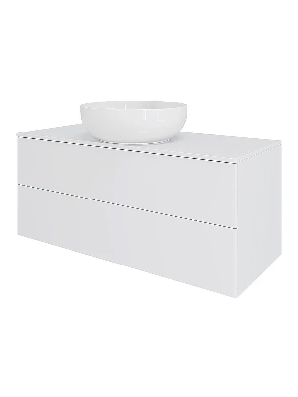 Тумба с раковиной Orange Отто 100 Ot-100TuMDF+B07-420W подвесная цвет Белый глянцевый