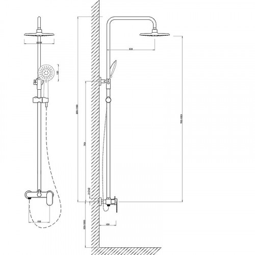 Душевая система Melodia della vita Rock MSC00105С Хром