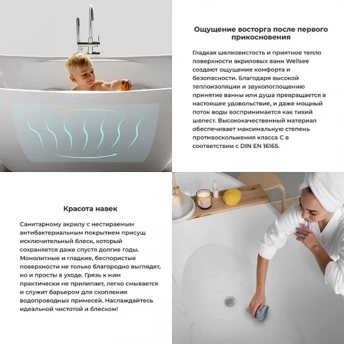Акриловая ванна Wellsee Chic Riviera 170х76 236802002 цвет Белый глянцевый