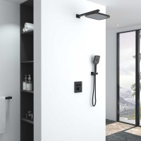 Душевая система Vincea Inspire VSFW-321MT1MB с термостатом Черная матовая латунь встраиваемый