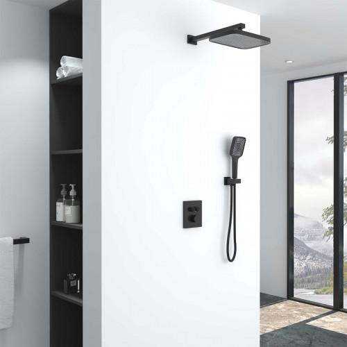 Душевая система Vincea Inspire VSFW-321MT1MB с термостатом Черная матовая латунь встраиваемый