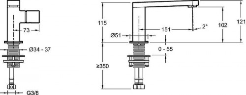 Смеситель для раковины Jacob Delafon Composed E73050-ND-TT цвет Титан