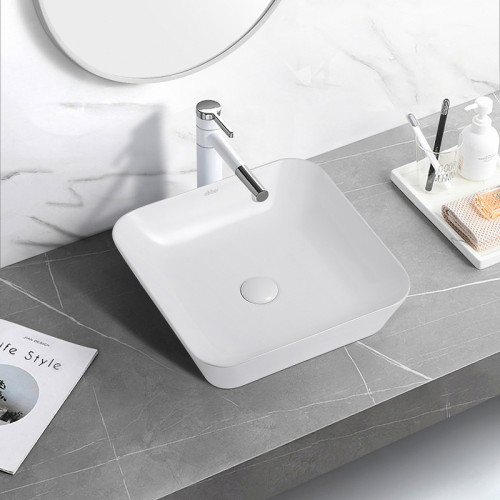 Раковина-чаша Abber Rechteck 43 AC2205 Белая фаянс накладная