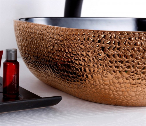 Раковина-чаша CeramaLux 50 D1302H024 Медь Черная фаянс накладная