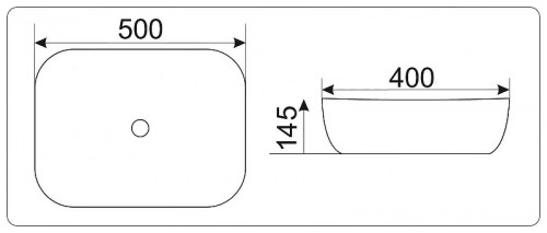 Раковина-чаша CeramaLux 50 D1302H024 Медь Черная фаянс накладная