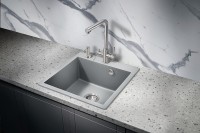 Кухонная мойка Milacio Murcia 51 Cuarzo MC.77023 Серый металлик искусственный камень (литьевой мрамор) встраиваемый