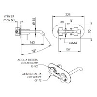 Смеситель для раковины Remer X-Style X15NO Черный матовый латунь встраиваемый