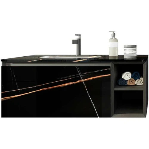 Тумба с раковиной Orans BC-V8101-1000 100 8101100B подвесная Black МДФ / ЛДСП