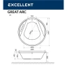Акриловая ванна Excellent Great Arc 160x160 WAEX.GRE16.ULTRA.WH цвет Белый с гидромассажем форсунки Белые