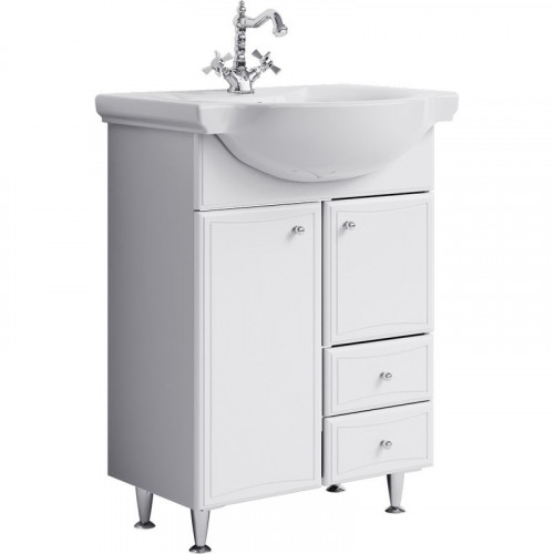 Тумба под раковину Aqwella Барселона 65 BA0106K Белый МДФ / ЛДСП