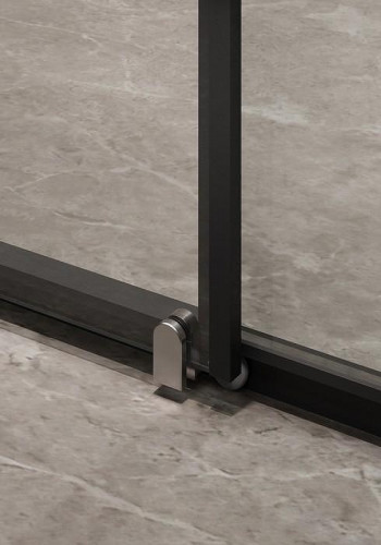 Душевая дверь Timo TD-120/03C-6 1200x1950 T01 раздвижная профиль Черный стекло прозрачное