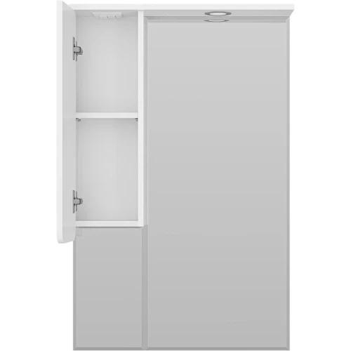 Зеркало со шкафом Misty Чегет 65 L П-Чег-02065-01Л с подсветкой Белое глянцевое