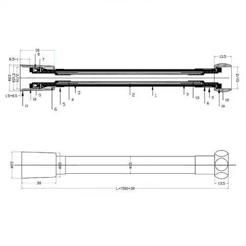 Душевой шланг Melodia della vita MKP34440BLyw Желтый