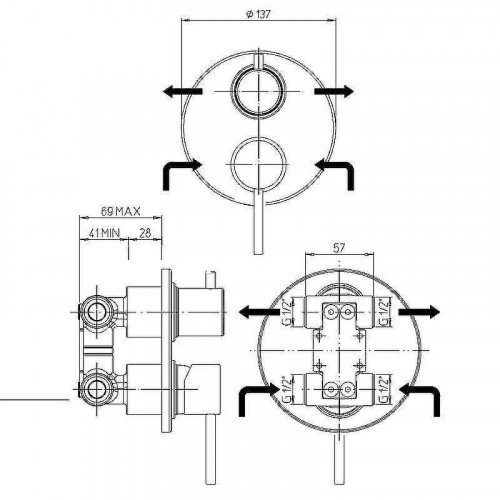 Смеситель для душа Paini Cox 78CR6911 Хром