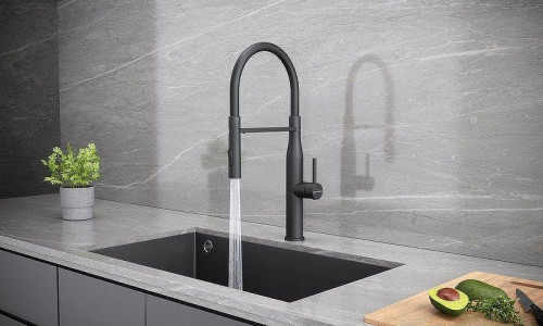 Смеситель для кухни KUCHENSTERN KERN-E 406BL40 цвет Черный матовый