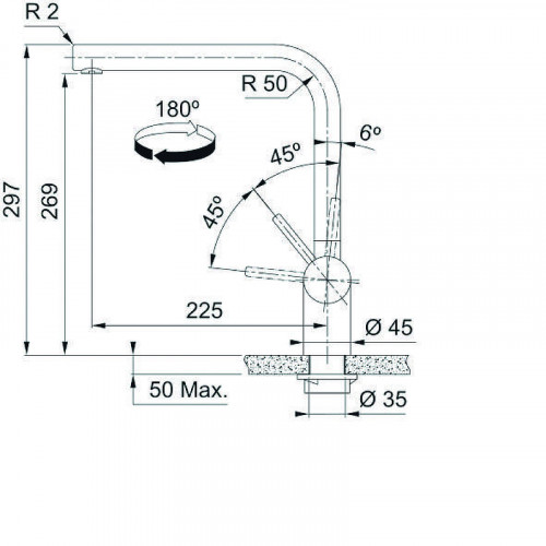 Смеситель для кухни Franke Atlas 115.0550.424 Черный матовый