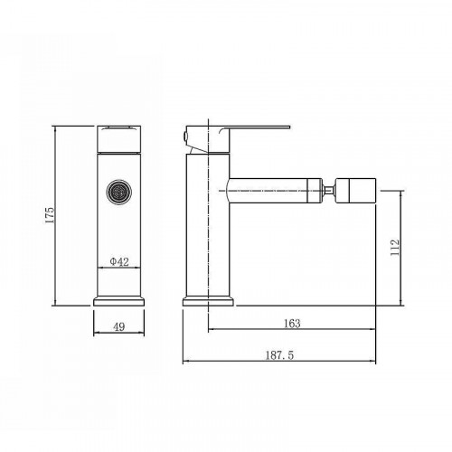 Смеситель для биде Fashun A51305 цвет Сатин