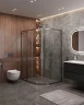 Душевой уголок Cezares Molveno 120x100 MOLVENO-RH-2-120/100-C-GM-IV профиль Оружейная сталь стекло прозрачное