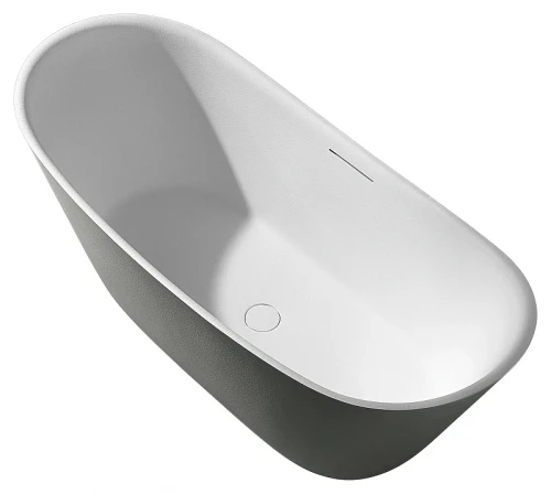 Ванна из искусственного камня AltroBagno Fiorina 170x75 090220 цвет Серый цемент Белый