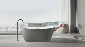 Ванна из искусственного камня AltroBagno Fiorina 170x75 090220 цвет Серый цемент Белый