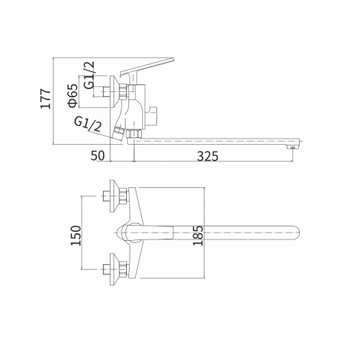 Смеситель для ванны Fashun A2281-8 универсальный цвет Белый