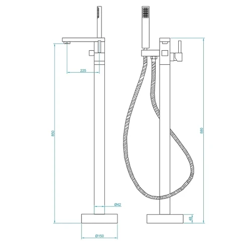 Смеситель для ванны RGW Shower Panels SP-350B 511405350-04