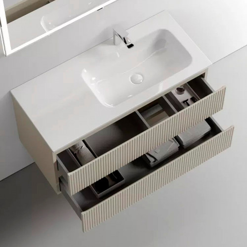 Тумба под раковину Sancos Snob T 100 R SNT100RCE подвесная Beige Soft МДФ / ЛДСП