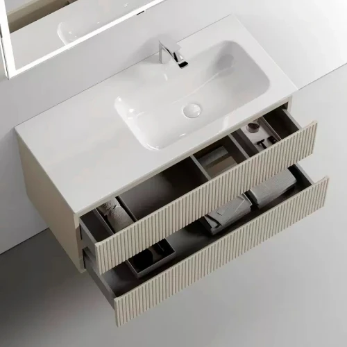 Тумба под раковину Sancos Snob T 100 R SNT100RCE подвесная Beige Soft МДФ / ЛДСП