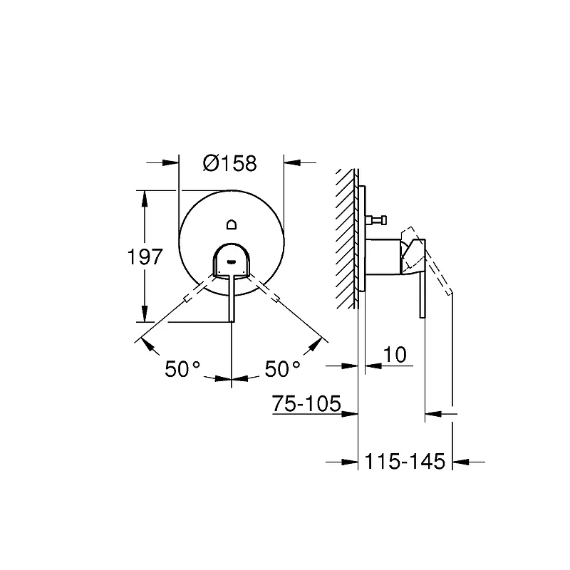 Смеситель для душа Grohe Plus 24060003 Хром