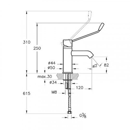 Смеситель для раковины Vitra Minimax S A42312WSA Хром латунь