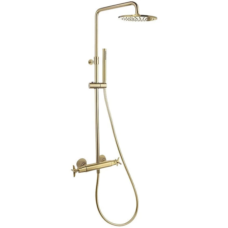 Душевая система Ramonsoler Adagio 915401RM250OC с термостатом Золото брашированное
