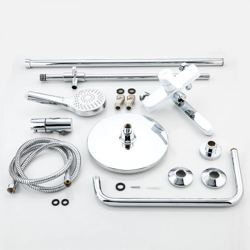 Душевая система Frap F2441 Белая Хром латунь на стену