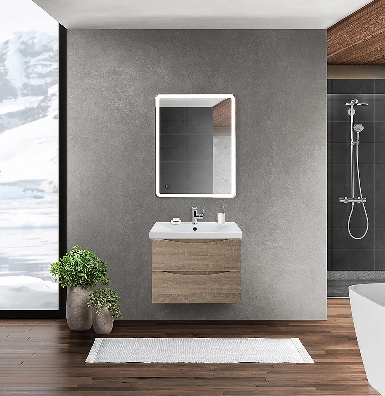 Тумба под раковину BelBagno Marino-Cer 60 MARINO-CER-600-2C-SO-WO-P подвесная Rovere Bianco МДФ / ЛДСП