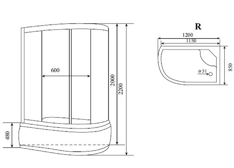 Душевая кабина Timo Comfort 120x85 T-8820RC с гидромассажем