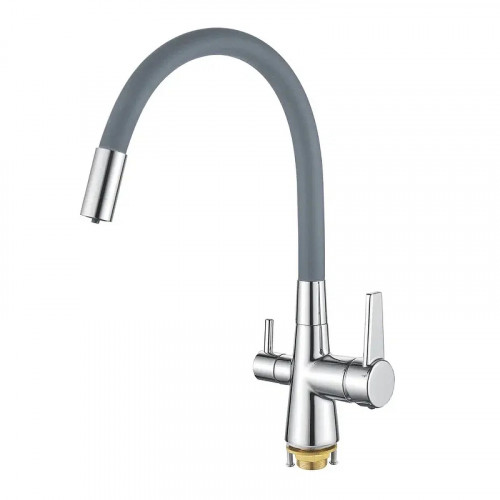 Смеситель для кухни Shevanik S668 цвет Хром Серый