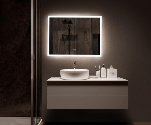 Зеркало AQUAme AQM9104 80 с подсветкой с сенсорным выключателем с подогревом и диммером