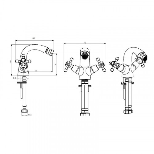 Смеситель для биде Boheme Medici Presente 316-SW круглый Бронза латунь