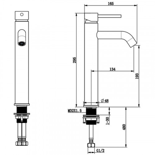 Смеситель для раковины Bronze de Luxe Scandi 1452C Хром латунь