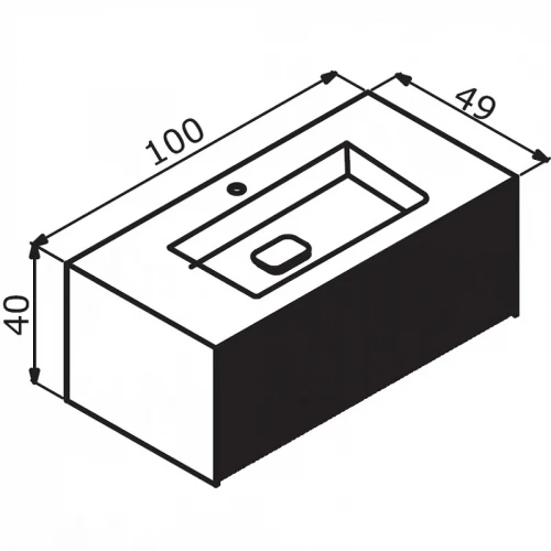 Тумба с раковиной Orka Cube 100 3000378 подвесная Бежевая матовая Белая МДФ / ЛДСП
