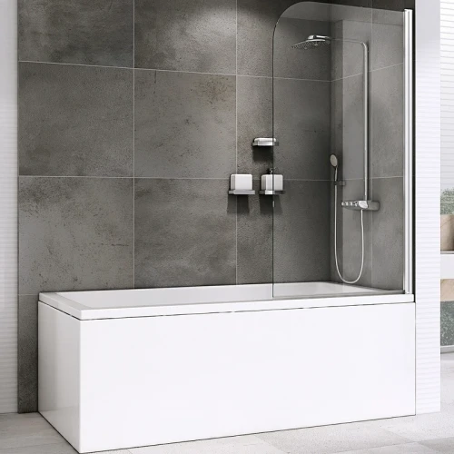 Шторка на ванну Abber Ewiges Wasser 80х140 AG52080 профиль Хром стекло прозрачное