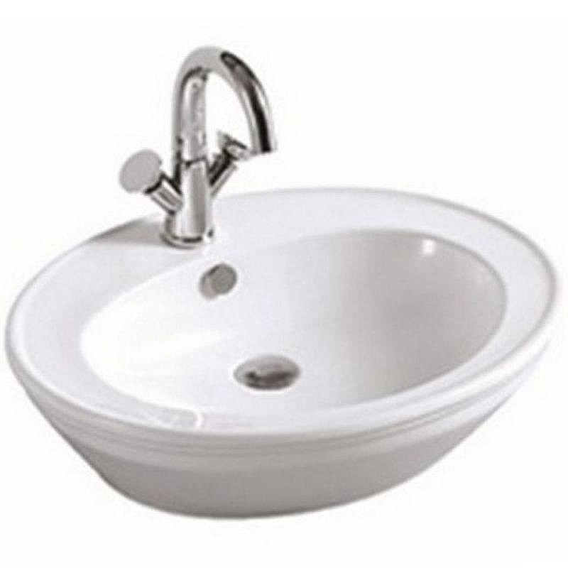 Раковина накладная CeramaLux Lux Classic 60 3573 Белая Хром