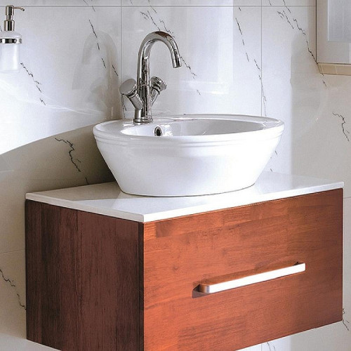 Раковина накладная CeramaLux Lux Classic 60 3573 Белая Хром