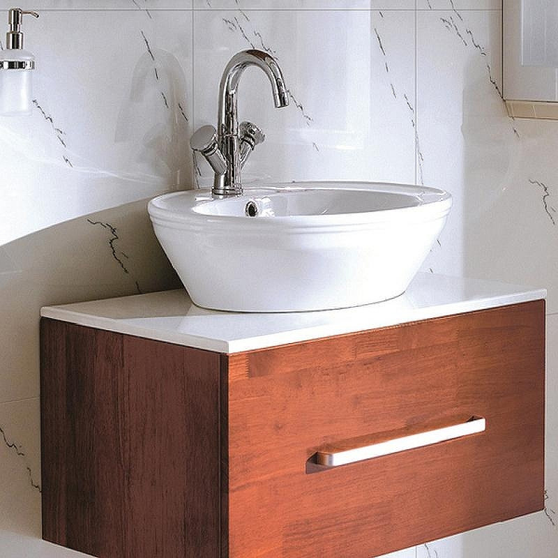 Раковина накладная CeramaLux Lux Classic 60 3573 Белая Хром