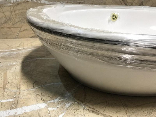 Раковина накладная CeramaLux Lux Classic 60 3573 Белая Хром