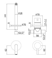 Смеситель для раковины Paffoni Light LIG007NO70 Черный матовый встраиваемый