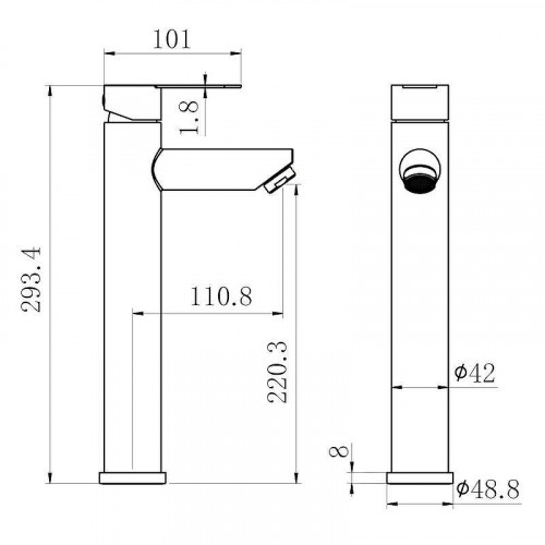 Смеситель для раковины Fmark FS8211-2H цвет Черный